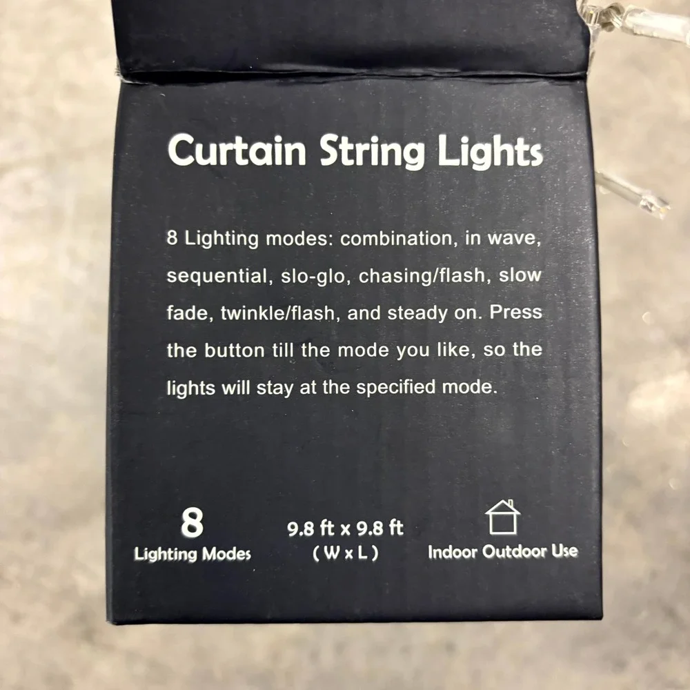 MAGGIFT 304 LED Curtain String Lights Warm White 9.8x9.8' 8 Modes Indoor Outdoor